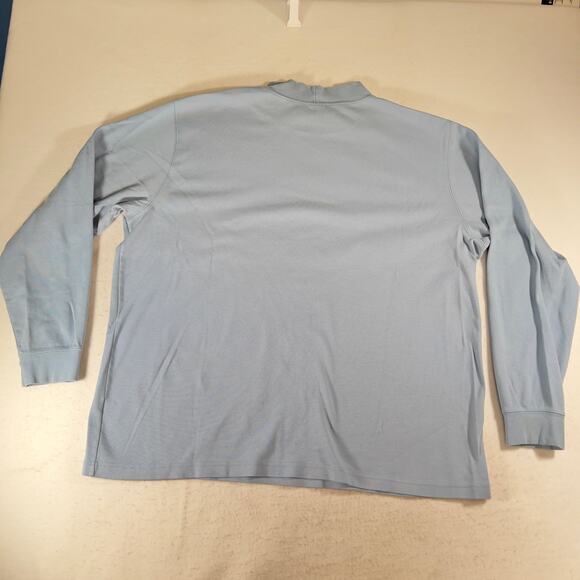 Lands' End Mock Neck Base Layer Men's XL Reg 46/48 Powder Blue Skiing Winter - Picture 3 of 12